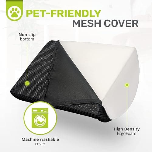 ErgoFoam Foot Rest for Under Desk at Work - Premium Under Desk Footrest - Desk Foot Rest for Lumbar, Back, Knee Pain - Ergonomic Foot Stool Under Desk (Black, Mesh) thumbnail 3