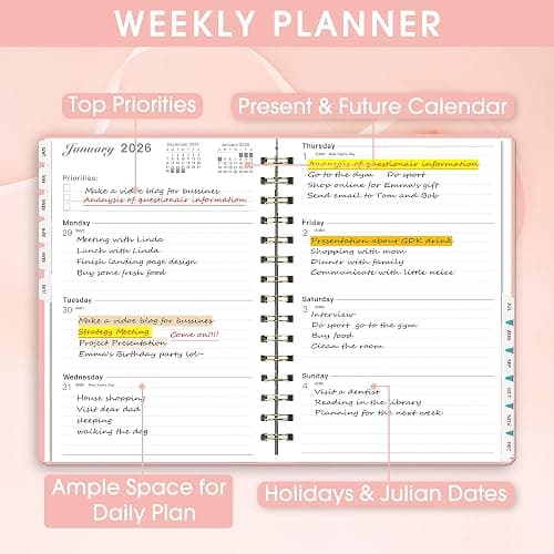 Ymumuda Academic Planner 2026, Daily Weekly and Monthly Calendar Planner (Jan. 2026-Dec. 2026),8.4"×6.3", Hardcover Notebook Teacher Supplies, Premium Thick Paper, Planners for School Work Office thumbnail 4
