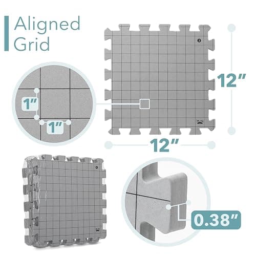 Mr. Pen- Interlocking Blocking Mats, 12”x12”, 4 Pack, Blocking Mats for Knitting & Crochet Projects with 50 T-Pins, Knitting Blocking Mats and Pins, Crochet Blocking Board for Crocheting thumbnail 2