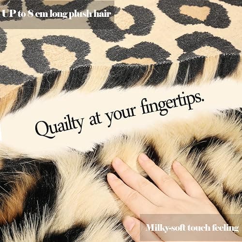 INSMEER Leopard Print Pillow Cover 12x20 Faux Fur Throw Pillow, Decorative Shaggy Cushion Cover for Couch, Fluffy Cheetah Pillow Case for Bedroom Sofa Home Decor thumbnail 6