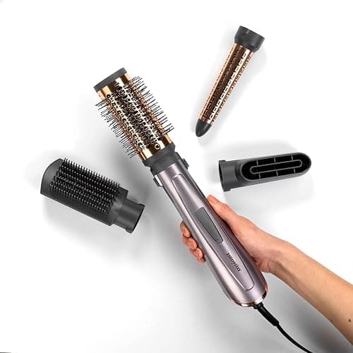 BaByliss Air Styler 1000W - All in One Hair Dryer Brush, Volumiser and Curler, Advanced Ionic Frizz-Control System, 4 Attachments, Copper/Grey, 2136U thumbnail 8