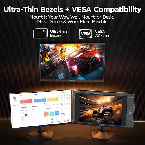 KOORUI 24" Gaming Monitor, 200Hz 1ms Fast IPS, FHD HDR400 Display, 90% DCI-P3 Color Gamut, Adaptive Sync, Ultra Slim Frame, VESA Mountable, HDMI 2.0, DP 1.4, G2411P thumbnail 7