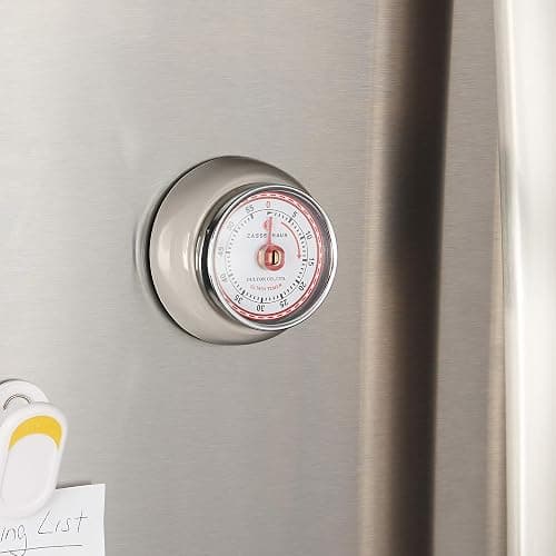Zassenhaus Magnetic Retro Kitchen Timer, Classic Mechanical Cooking Timer (Cream) thumbnail 2