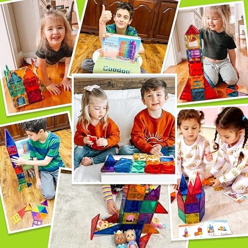 Magnetic Tiles Kids Toys STEM Magnet Toy for Toddler Magnetic Blocks Building Preschool Learning Sensory Montessori Toys for 3+ Year Old Boys and Girls, Safe Creativity Toddler Kids Toy 40PCS thumbnail 2