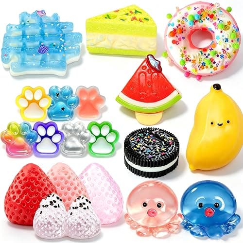 Squishy Toys 20 Pack Food Squishies Taba Squeeze Kawaii Slow Rising Bulk Sensory Fidget Toys Set for Kids Adults, Party Favors Goodie Bag Stuffers Stress Relief Anxiety Gifts for Girls Boys - Image 1