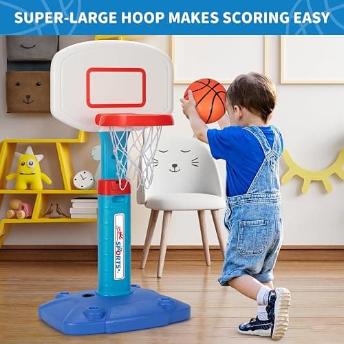 Toddler Basketball Hoop Indoor for Age 1-3, Adjustable Kids Basketball Hoops, Mini Basketball Hoop with 3 Balls for Outdoor Poolside, Birthday Christmas Sport Toys Gift for Baby Boys Girls Age 1 2 3 4 thumbnail 5