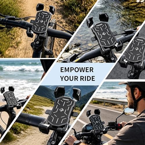 TOSUOD Bike Phone Mount & Holder, Motorcycle Phone Mount, Phone Holder for Bike, Ebike Phone Holder, 360° Rotatable, Quick Release, Anti-Shake, Fits 4.5"-7.2" for Bicycle, Scooter thumbnail 8