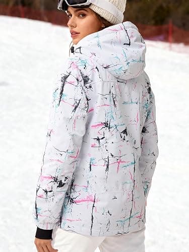 FREE SOLDIER Women's Waterproof Ski Snow Jacket Fleece Lined Warm Winter Rain Jacket with Hood Fully Taped Seams thumbnail 2