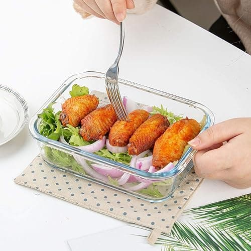 C CREST Glass Meal Prep Containers, [10 Pack] Glass Food Storage Containers with Lids, Airtight Bento Boxes, BPA Free & Leak Proof (10 Lids & 10 Containers) thumbnail 2