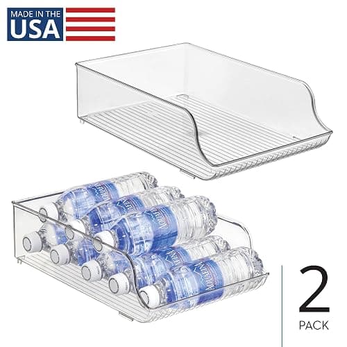 iDesign Plastic Water Bottle Organizer, Clear, 2-Pack | For Fridge, Bottle Holder, For Kitchen and Pantry thumbnail 4