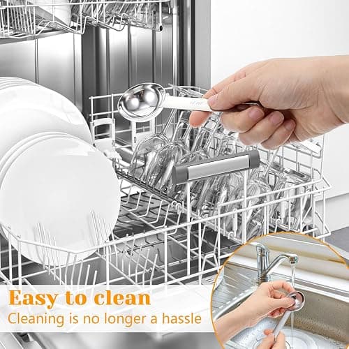 6 Pcs Stainless Steel Measuring Spoons Set, Metal Measure Spoons, Table Spoon Measuring Spoon for Coffee, Teaspoon Scoop, Includes 1/8, 1/4, 1/2, 1 TSP, 1/2 Tbsp, 1 Tbsp, Food Grade thumbnail 7