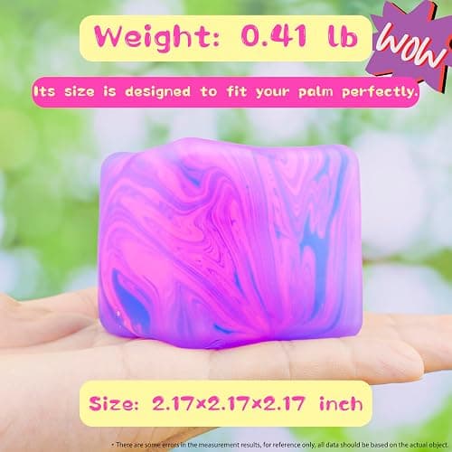 Squishy Sensory Fidget Toys Stress Cube, Gel Filled Stretchy Stress Balls for Kids Adults, Soft Ice Cube Sugar Ball for Boys Girls, Slow Rising Squishies Squeeze Balls Anxiety Relief for Autism, Gifts thumbnail 6