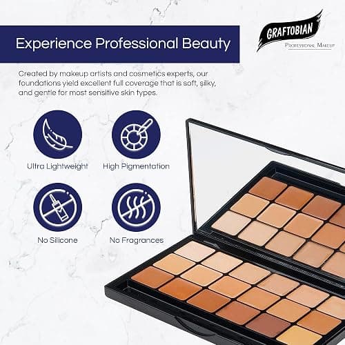 Graftobian HD Glamour Creme Foundation Warm Super Palette - 18 High Definition Warm Undertone Cream Shades thumbnail 3