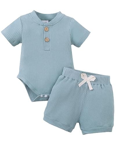 Jecson Newborn Boy Clothes Baby Boy Outfits Set Baby Boy Summer Clothes Soft Cotton Short Sleeve Top and Shorts for 0-18M - Image 1