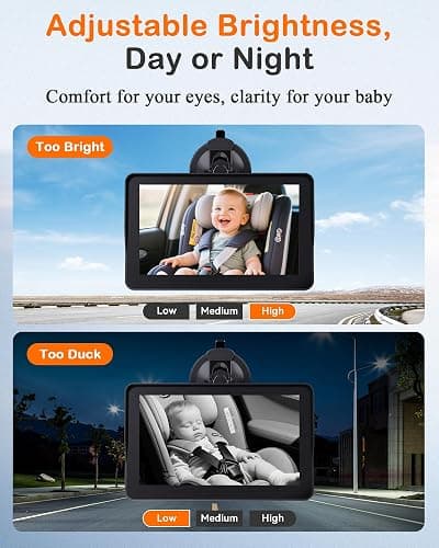 Wkzay 7-Inch Car Baby Monitor with Camera: HD 1080P & Clear Night Vision for Solo-Driving Parents Without Turning Around - 3 Mins Easy Setup for SUV Sedan MPV Minivan thumbnail 7