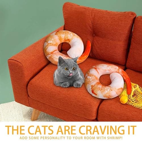 Goetland Large Shrimp Neck Pillow U Shaped Realistic Simulation Travel Throw Cushion Plush Toy thumbnail 6