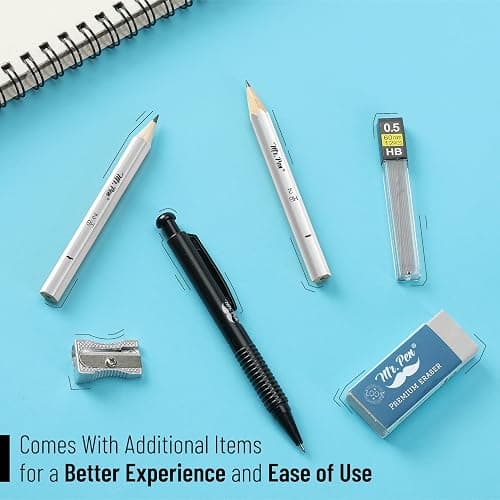 Mr. Pen- Geometry Set, 15 pcs, Blue, 6 Inch Swing Arm Protractor, Divider, Set Squares, Ruler, Compasses and Protractor thumbnail 8