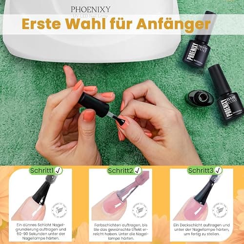 U V Nagellack, Phoenixy 54 Farben Gel Nagellack Set mit Base Top Matte Glitter Coat, Gel Nägel Set, Geschenke für Frauen Nail Art zu Hause thumbnail 8