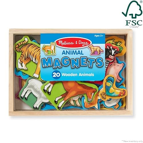 Melissa & Doug Wooden Animal Magnets Set (20 Pieces) – Farm, Zoo & Pet Fridge Magnets in Storage Box – Montessori Preschool Learning Toys for Toddlers & Kids Ages 2+ - FSC-Certified thumbnail 3