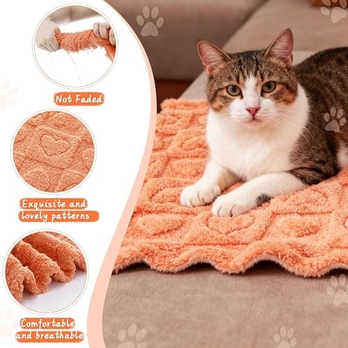 Hahafelt 12 Pcs Soft Fleece Puppy Blankets Pet Blanket for Small Dog Cat Kitten 23 x 16 Inches Washable Fluffy Flannel Blankets for Dogs Pet House Bed (Warm Colors) thumbnail 5