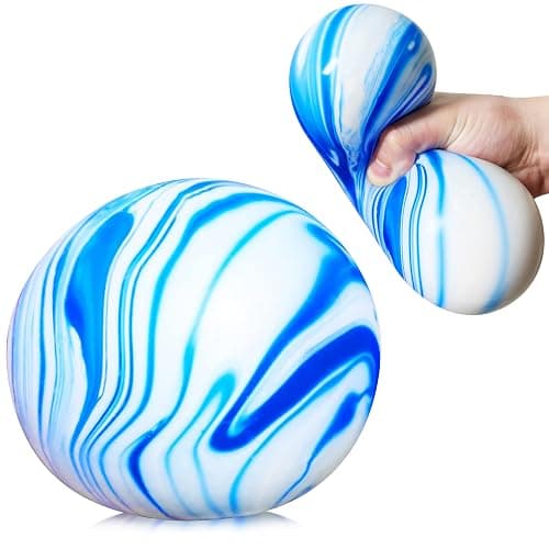 Giant Stress Balls for Kids and Adults - Jumbo Dough Balls Squishy Fidget Toy - Pull, Stretch and Squeeze Stress Ball Squishy Toys, Soft Dough Ball for Relax, Focus, Anxiety Relief (Blue) - Image 1