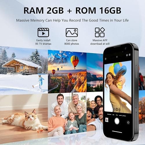 CoolBuBu Mini Phone,Mini Smartphone with 3.0" HD Touch Screen,World's Smallest Unlocked Android Compact Mobile Phone for Kids Cell Phone App Download WiFi GPS Face lD 2GB+16GB (Black) | MINI PHONE thumbnail 4