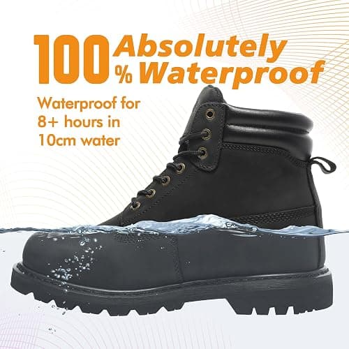 SAFETY LOONG Work Boots for Men Waterproof Soft Toe Non Slip Comfortable Leather Workboots thumbnail 3