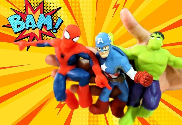 JA-RU Marvel Avengers Stretchy Toys (2 Units Assorted) Heroes Squish & Pull Toys. Hulk & Spiderman Calming Fidget Toy, Stress Toys for Kids & Boys Toys DEF-6900-2 thumbnail 2