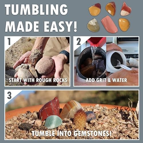 WAN2TLK Rock Tumbler Grit and Polish Refill Kit 2kg - for Any Brand of Rock Polish- 4 Basic Step Tumbling Media (Coarse/Medium Grit/Pre-Polished/Final Polished) thumbnail 5