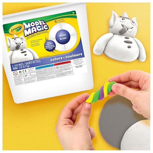 Crayola Model Magic White, 4-Pack (8 oz Each) – Air-Dry Modeling Clay Alternative for Kids, Christmas Gifts for Grandkids & Toddlers, Reusable Sculpting Material thumbnail 2