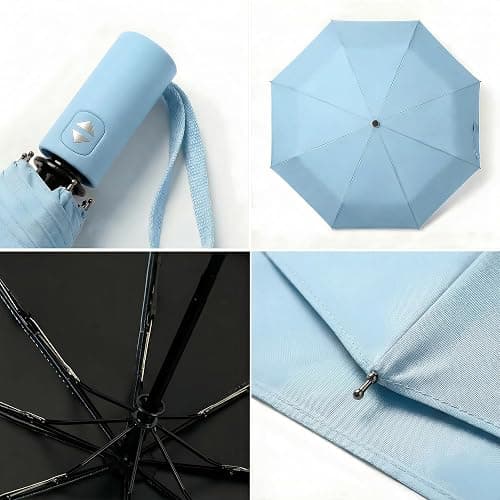 BAODINI Small UV Protection Travel Umbrella Compact for Rain and Sun UPF 50+ Windproof Portable 42 inch Umbrella for Women and Men thumbnail 3