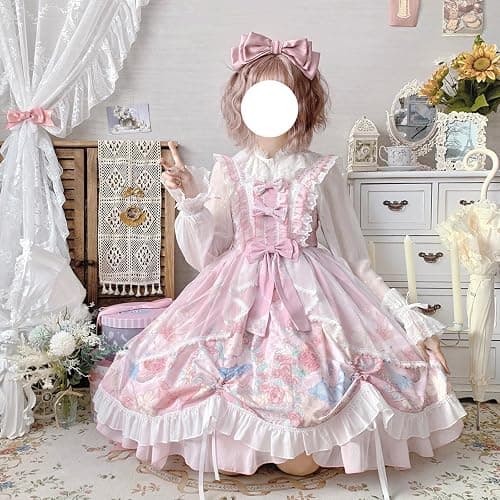 Packitcute Teens Lolita Prinzessin Party Kleid Kawaii Bunny Print Schleife Rüschen Ärmellos A-Linie Niedliche Kleider Cosplay Kostüm thumbnail 6