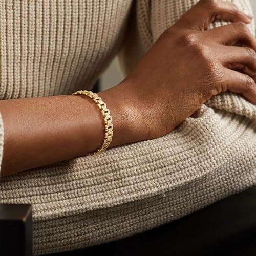 KELORIS PATH Gold Cuff Bracelets for Women, 14k Gold Plated Open Twisted Adjustable CZ Cuff Bangles Dainty Jewelry Gifts thumbnail 3