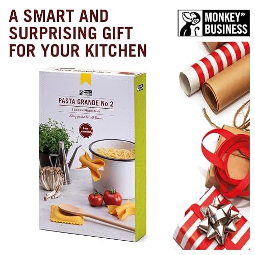 Monkey Business Pasta Shaped Silicone Kitchen Tools in a Gift Box / 2 of Our Big Pasta Shaped Kitchen Gadgets/Farfalloni Shaped Pot Grips, and Ravioli-Shaped Spoon Rest/Pasta Grande No. 2 thumbnail 9