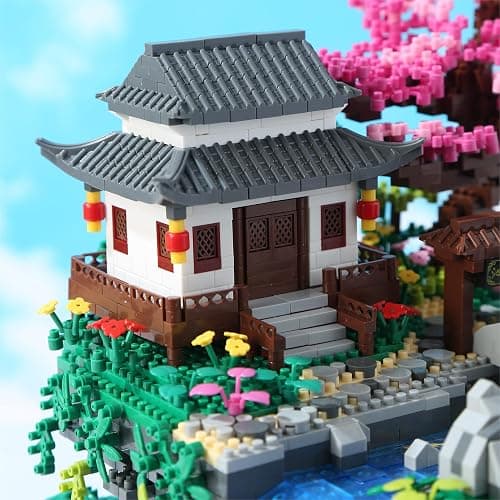 Yushinv Juego de construcción de árbol de Cerezo en Flor con Caja de Regalo, música Original (Tipo: sinfonía), Juego de construcción Ligero para casa de bonsái japonés Sakura (3320 Piezas) thumbnail 6