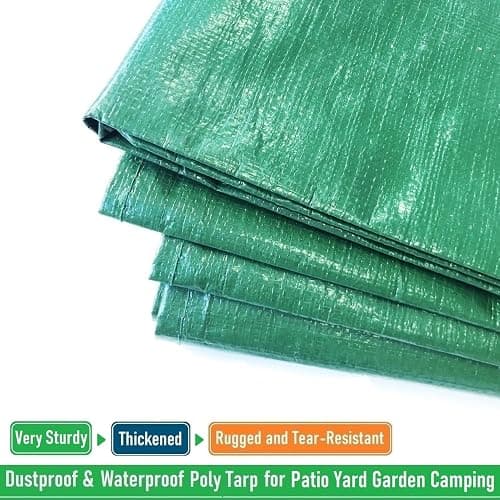 7x7 Ft Yard Garden Leaf Tarp W/ 4 Handles Waterproof Tarp for Sandbox Cover,Outdoor Tarpaulin,Lawn Debris,Landscape Pruning,Leaf Hauler,Tent Footprint,Camping Tent Mat,Patio Table,Yard Fire Pit Cover thumbnail 6