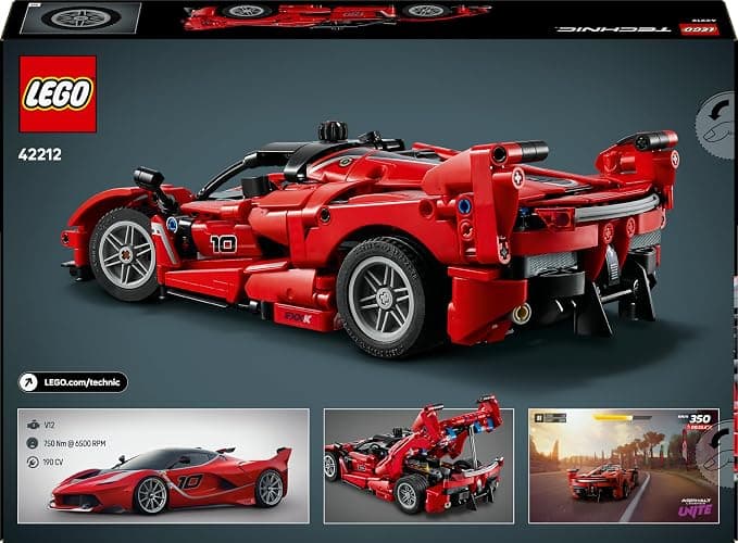 LEGO Technic Ferrari FXX K Race Car Toy - Play & Display Model Building Kit with V12 Engine, Differential and Moving Pistons - Motorsports Gift for 10+ Year Old Boys - 42212 thumbnail 12