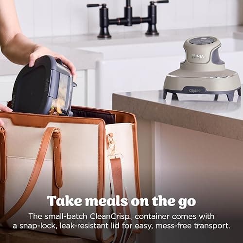 Ninja Crispi 4-in-1 Glass Air Fryer | 450°F | Non-Toxic | 4QT & 6-Cup Glass Containers w/Lids | Microwave, Freezer, Dishwasher Safe | Max Crisp, Air Fry, Bake, Recrisp | Stone | FN101ST thumbnail 11