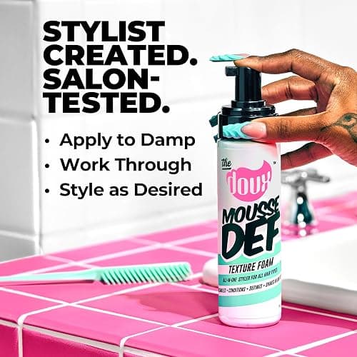 The Doux Multi-Use Mousse for Curly Hair – The Doux Mousse Def Texture Foam for Styling, Curl Definition, Volume & Shine – Curl Cream Alternative for Textured Hair & Natural Hair Styles thumbnail 4
