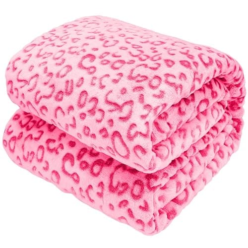 Pink Throw Blanket for Girls, Warm Soft Fuzzy Cute Small Fleece Toddler Throw Blanket for Lap Nap Daycare, Pink Gifts for Girls Women, Home Room Decor, 40x50 Inches - Image 1