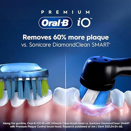 Oral-B Rechargeable Electric Toothbrush, iO5 Customizable Clean, 5 Cleaning Modes, Visual Pressure Sensor to Protect Gums, Travel Case, White thumbnail 3