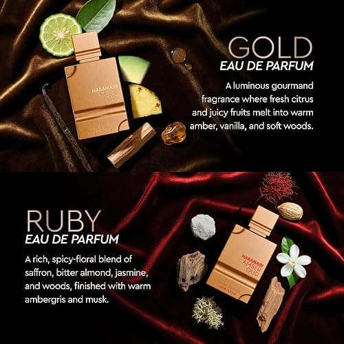 Al Haramain Amber Oud Eau de Parfum 4PC 10ML Each Mini Perfume Set for Women & Men – Cologne Gift Set, Unisex Arabian Perfume Sampler with Gold & Ruby Edition, Dubai Night and Aqua Dubai Fragrances thumbnail 4