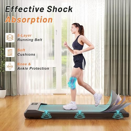 Walking Pad for Home Office, No-Assembly Treadmills with APP and Remote Control, LED Display, 2.5 HP Quiet Walking Jogging Machine, 300 lbs Capacity thumbnail 2
