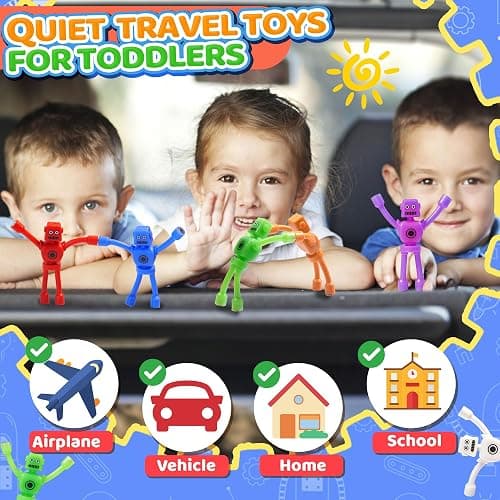 CHESLICR 10PC Magnetic Robot Men Travel Toys for Kids Toddlers Boys Fidget Toys Airplane Road Trip Car Travel Activities Essential Magnet Fidgets for Classroom Gifts Toy for Boy 3 4 5 6 Year Old thumbnail 5