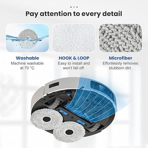 22 Pcs Accesories Kit for ECOVACS DEEBOT T30S / T30S PRO / T30S AI / T30S AI CARE Vacuum, Replacement Parts Include 1Rubber Brush, 4 Filters, 6 Pads, 6 T30S Dust Bag, 4 Side Brush and 1 Cleaning Tool thumbnail 5