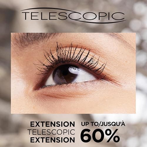 L’Oréal Paris Waterproof Telescopic Mascara, Lengthening Mascara, Unique Non-Clumping Formula Delivering Intense Length For Sensitive Eyes, Black, 7.3 ml thumbnail 4