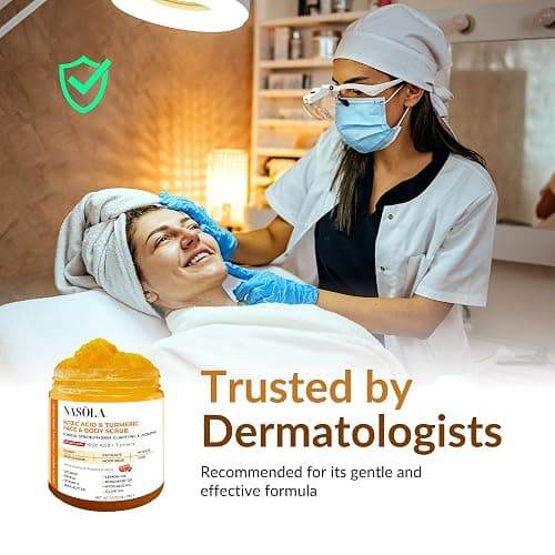Nasola Kojic Acid Turmeric Face and Body Scrub - Moisturizing & Exfoliating Sugar Scrub with Shea Butter & Oils For All Skin Types - Removes Dead Skin for Hydrated Feel, Great Gifts For Women & Men thumbnail 8