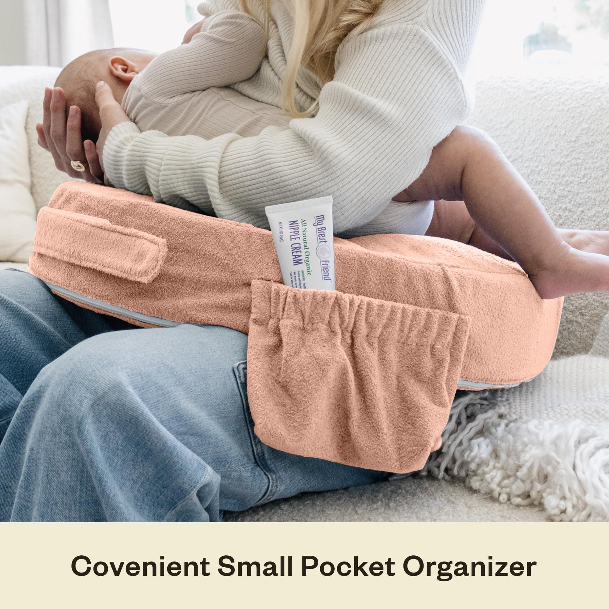 MY BREST FRIEND Deluxe Breastfeeding Pillow, Soft Rose thumbnail 3
