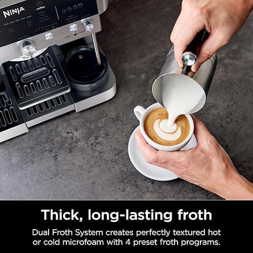 Ninja Luxe Café 3-in-1 Espresso, Drip Coffee and Cold Brew Machine | Intergrated Coffee Grinder, Milk Frother, Assisted Tamper & Built-In Espresso Accessory Storage | Stainless Steel | ES601 thumbnail 11