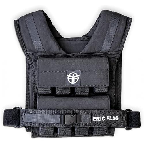 ERIC FLAG 40 lb Weighted Vest for Men & Women - Adjustable 0-40 lb with 16 Iron Weight, Heavy-Duty for Calisthenics, Running and Walking - Compact 1000D Oxford - Weighted Vest with Removable Weights - Image 1